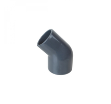 Coude d'angle en PVC - 45° pour raccord de tuyaux - PN16 - 50 mm - Male femelle - Gris