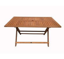 Table pliante bois exotique "hong kong" - maple - 135 x 80 cm - marron clair