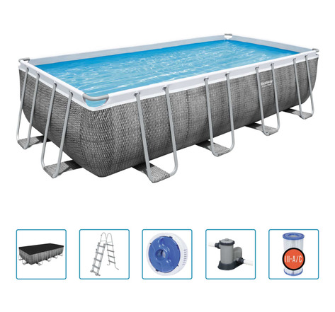 Bestway ensemble de piscine power steel rectangulaire 549x274x122 cm
