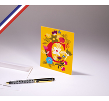 Carte simple Bouton d'or créée et imprimée en France - La lettre C