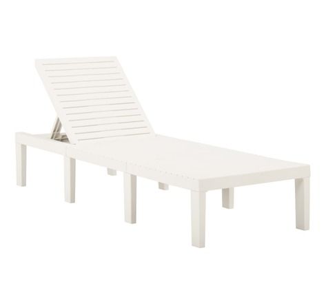 vidaXL Chaise longue plastique blanc