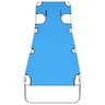 vidaXL Chaise longue pliable avec coussin de tête Acier Bleu turquoise