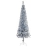 Vidaxl arbre de noël mince avec led et boules argenté 120 cm