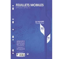 Pqt 50 Feuillets mobiles s/film 21x29,7 100p Q.5x5 80g CALLIGRAPHE