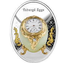 Pièce de monnaie en Argent 1 Dollar g 16.81 Millésime 2023 Faberge Eggs EGG WITH WATCH