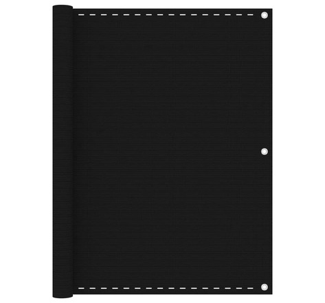 Vidaxl écran de balcon noir 120x600 cm pehd