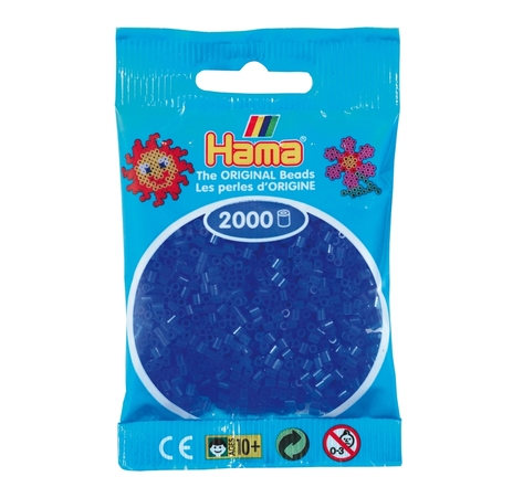 2 000 perles mini (petites perles Ø2,5 mm) bleu néon - Hama