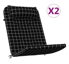 vidaXL Coussins de chaise adirondack lot de 2 carreaux noir