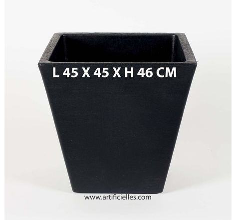 Bac lea noir l 45 x h 46 cm cubique évasé intérieur / extérieur - dimhaut: h 46 cm - couleur: noir