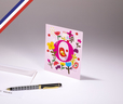 Carte simple Bouton d'or créée et imprimée en France - La lettre O