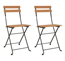 Vidaxl chaises de bistrot pliantes 2 pièces bois de teck solide et acier