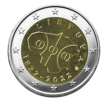 Monnaie 2 euros commémorative lituanie 2022 - 100 ans du basket-ball