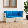 Vidaxl canapé palette à 2 places de jardin avec coussins bois d'épicéa