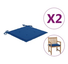 vidaXL Coussins de chaise de jardin 2 pcs Bleu royal 50x50x3 cm Tissu