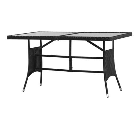 vidaXL Table de jardin Noir 140x80x74 cm Résine tressée