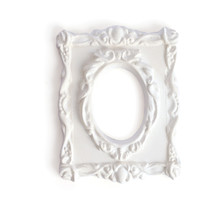 Mini cadre en Plâtre Rectangle baroque ovale - Graine créative