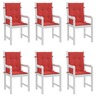 vidaXL Coussins de chaise de jardin à dossier bas lot de 6 rouge
