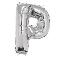 Ballon en aluminium lettre p argenté 40cm