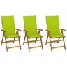 Vidaxl chaises pliables de jardin 3 pcs avec coussins bois d'acacia