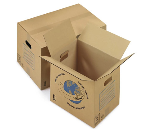 Caisse carton de déménagement simple cannelure avec poignées raja 35x27 5x30 cm (lot de 20)