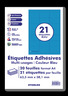 20 planches a4 - 21 étiquettes 63,5 mm x 38,1 mm autocollantes bleu par planche pour tous types imprimantes - jet d'encre/laser/photocopieuse