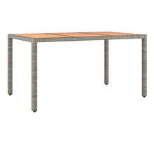vidaXL Table de jardin et dessus en bois Gris Résine tressée et acacia