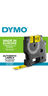 Dymo rhino - etiquettes industrielles vinyle 12mm x 5.5m - noir sur jaune