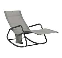 Vidaxl chaise longue acier et textilène gris