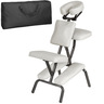 Tectake Chaise de massage, avec rembourrage épais, sac de transport - blanc