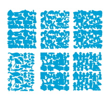 Loisirs Créatifs Enfants - 6 Planches Gommettes Basiques - Multiformes Bleues