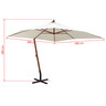 Vidaxl parasol 300 x 300 cm poteau en bois blanc