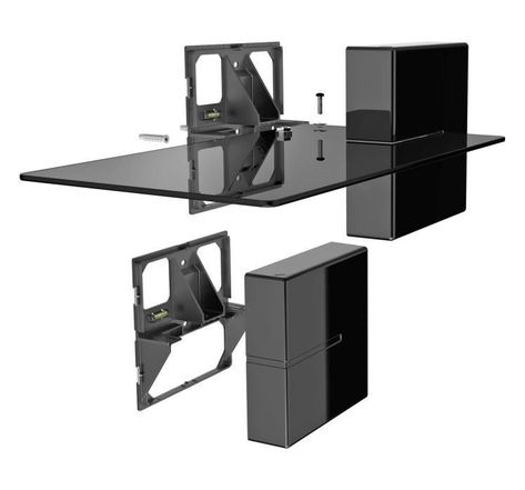 MELICONI GHOST CUBE SHELF Systeme de gestion des câbles - 1 cube et 1 étagere - Poids max : 3 Kg - Noir