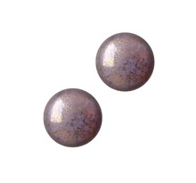 DIY - 2 Cabochons Rond en Verre 18mm - Amethyst Bronze
