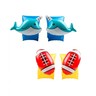 2 x brassards gonflables de natation enfants 3-6 ans  flotteurs piscine & plage - pack duo dauphin rugby