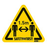Marquage au sol autocollant distance sanitaire de sécurité "respectez 1,5 m de distance" pour surfaces lisses (colis de 4)