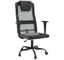 vidaXL Chaise de bureau réglable en hauteur gris et noir