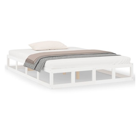 Vidaxl cadre de lit blanc 120x200 cm bois massif