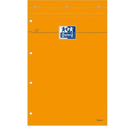 OXFORD Bloc-Notes agrafé - 32 cm x 21 cm x 0,7 cm - 160 pages - 80g - Orange