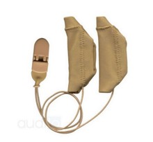 Housse duo de protection eargear pour implants cochléaires avec cordon, beige