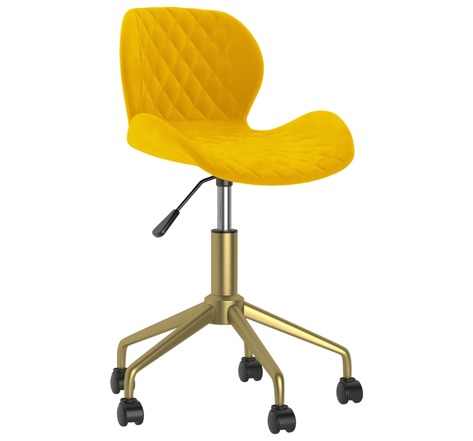 Vidaxl chaise pivotante de salle à manger jaune moutarde velours