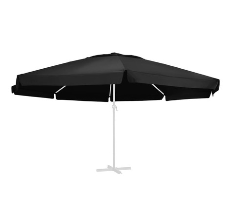 vidaXL Tissu de remplacement pour parasol d'extérieur Noir 600 cm