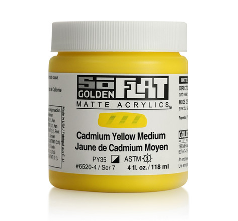 Peinture acrylic soflat golden 118 ml jaune de cadmium moyen s7