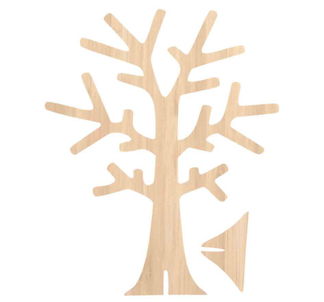 Support à bijoux arbre en bois 22 x 18 x 0 3 cm