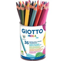 Pot de 36 crayons de couleur triangulaires GIOTTTO MEGA TRI