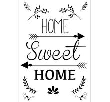 Transfert thermocollant home sweet home noir a4