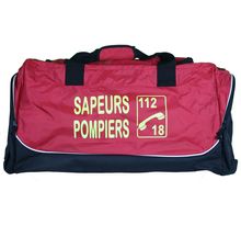 Sac de sport jumbo 104 L - marquage SAPEURS POMPIERS 112-18 - rouge