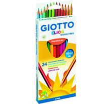 Etui de 24 Crayons de Couleur ELIOS Wood free Triangulaire Mine 2 8mm x 100 GIOTTO