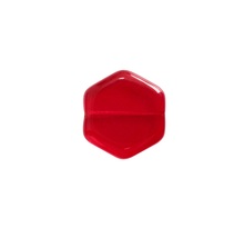 DIY - 10 Perles Vintage en Verre Hexagone 16 x 15mm  - Light Siam