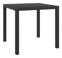 Vidaxl table de jardin noir 80 x 80 x 74 cm aluminium et wpc