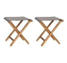Vidaxl chaises pliables 2 pcs bois de teck solide et tissu gris foncé